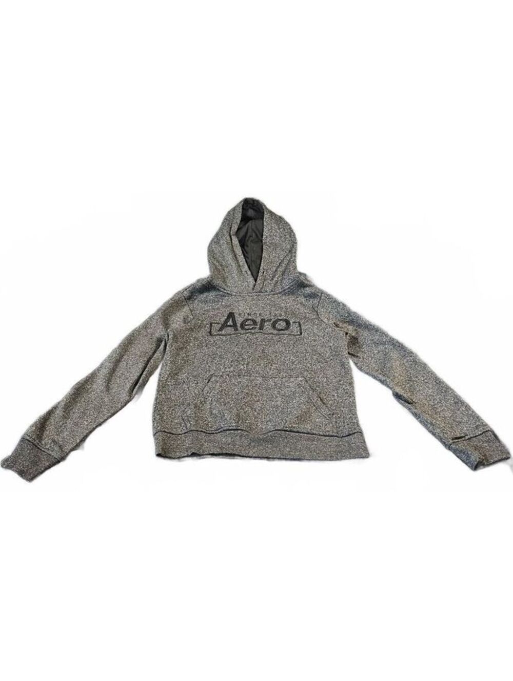 Aeropostale Gray Pullover Hoodie with Embroidered Logo, Size S